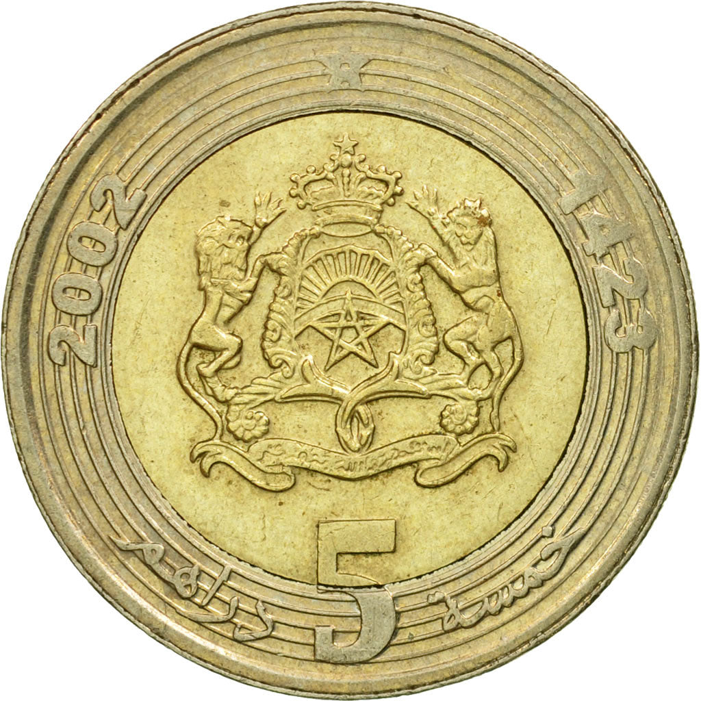 Monnaie, Maroc, Mohammed VI, 5 Dirhams, 2002/AH1423, Paris, TTB, Bi-Metallic