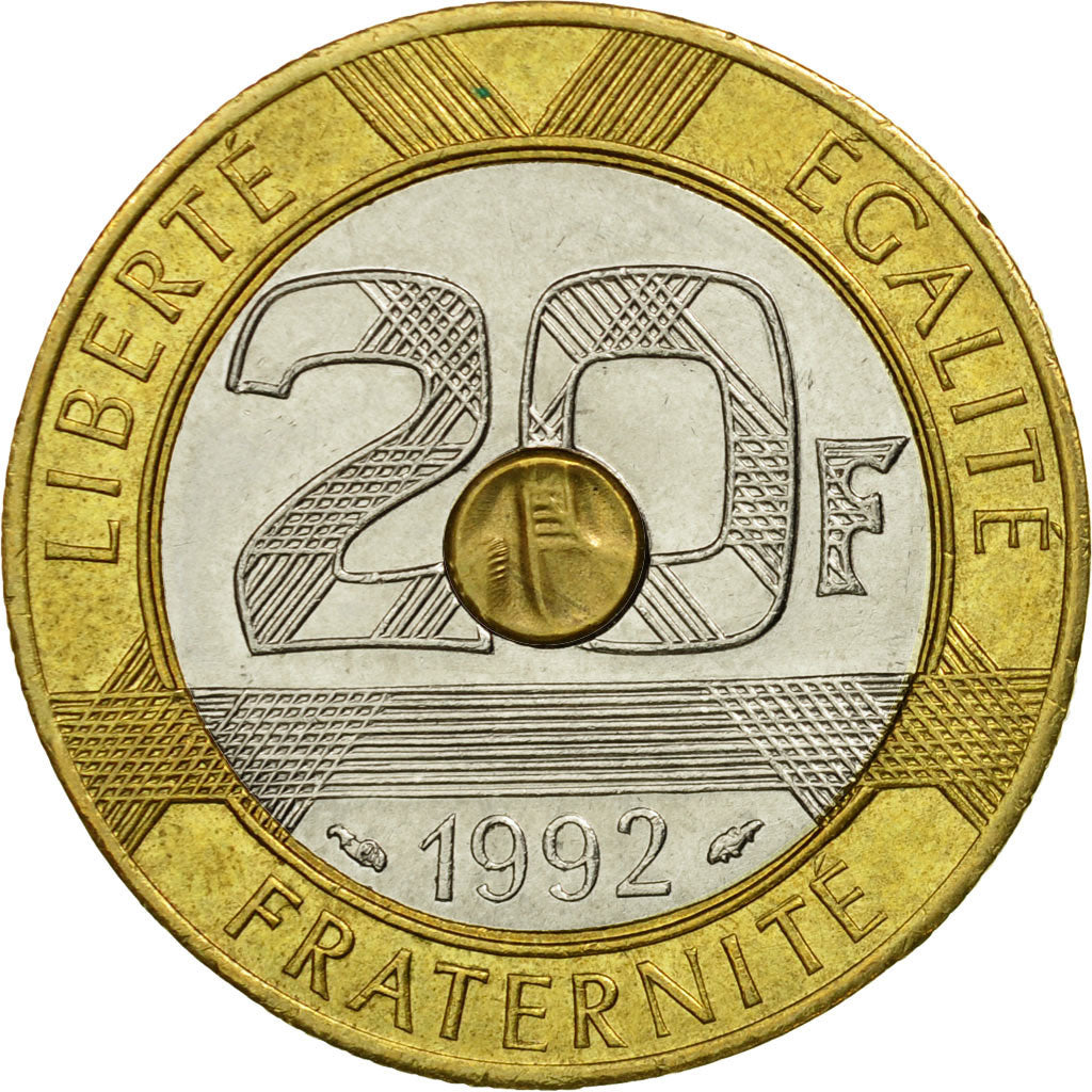 Coin, France, Mont Saint Michel, 20 Francs, 1992, Paris, EF(40-45)
