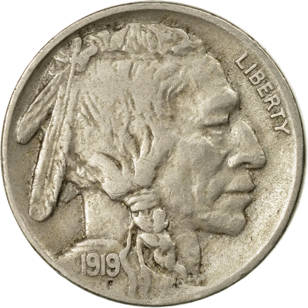 Munten, Verenigde Staten, Buffalo Nickel, 5 Cents, 1919, U.S. Mint