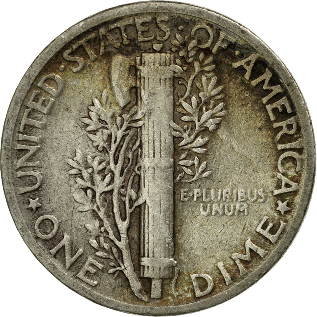 Coin, United States, Mercury Dime, Dime, 1944, U.S. Mint, Philadelphia