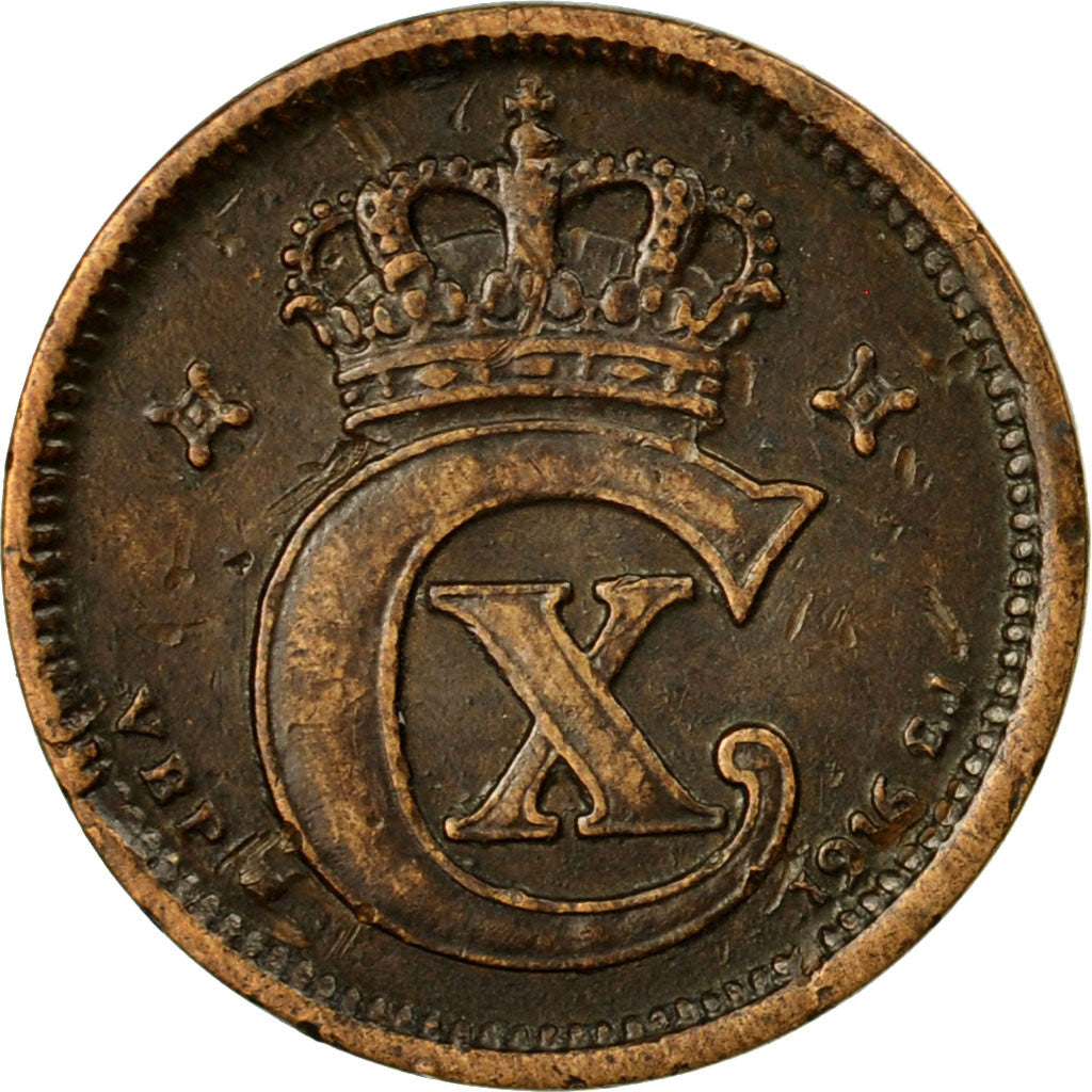 Coin, Denmark, Christian X, Ore, 1916, Copenhagen, EF(40-45), Bronze, KM:812.1