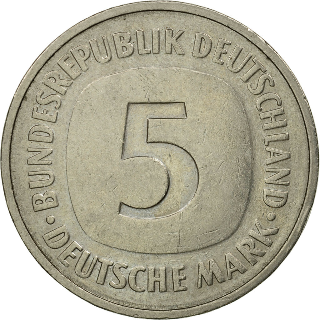 Coin, GERMANY - FEDERAL REPUBLIC, 5 Mark, 1983, Munich, EF(40-45), Copper-Nickel