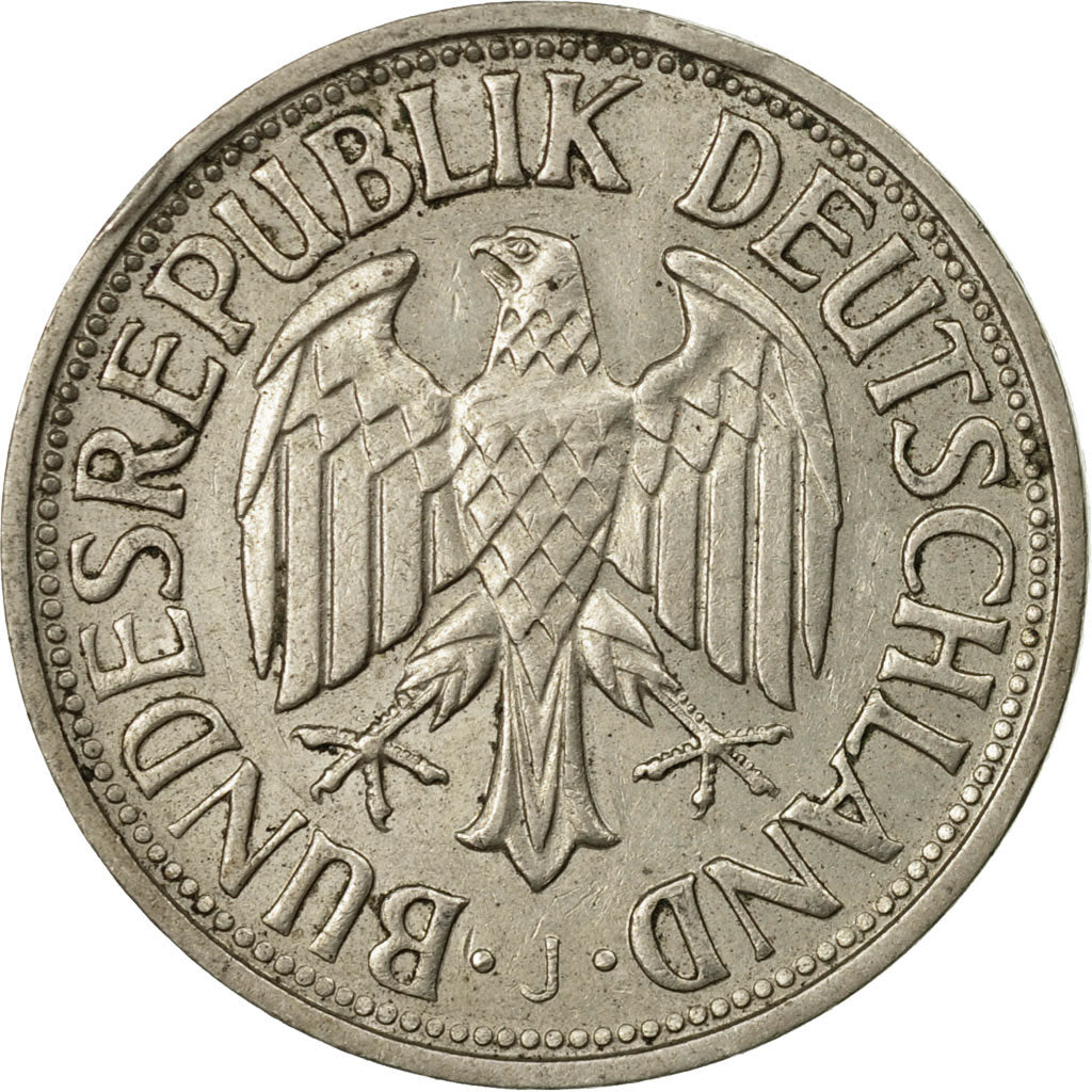 Coin, GERMANY - FEDERAL REPUBLIC, Mark, 1954, Hambourg, VF(20-25)