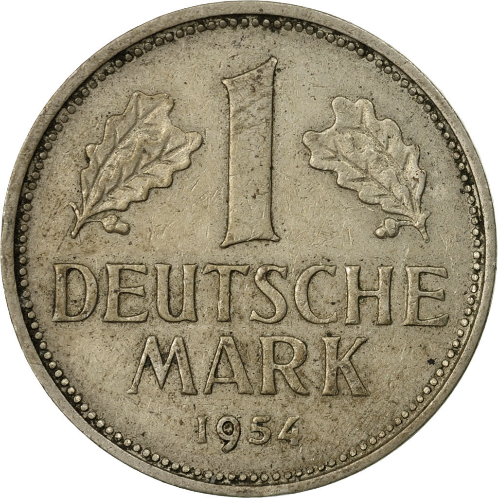 Coin, GERMANY - FEDERAL REPUBLIC, Mark, 1954, Hambourg, VF(20-25)
