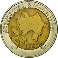 Coin, Azerbaijan, 50 Qapik, Undated (2006), EF(40-45), Bi-Metallic, KM:44