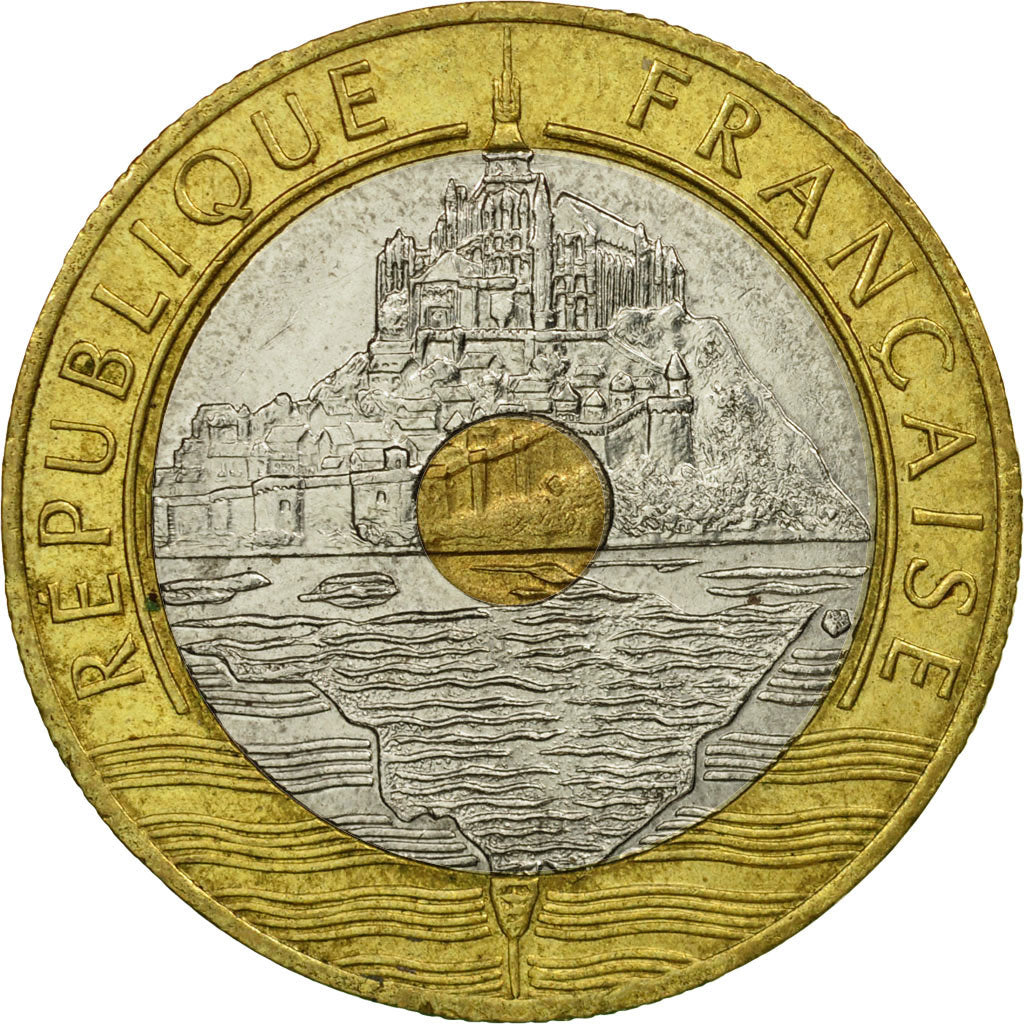 Coin, France, Mont Saint Michel, 20 Francs, 1993, Paris, EF(40-45)
