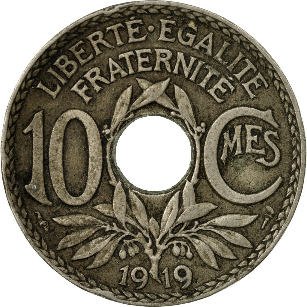 Monnaie, France, Lindauer, 10 Centimes, 1919, Paris, B+, Copper-nickel, KM:866a