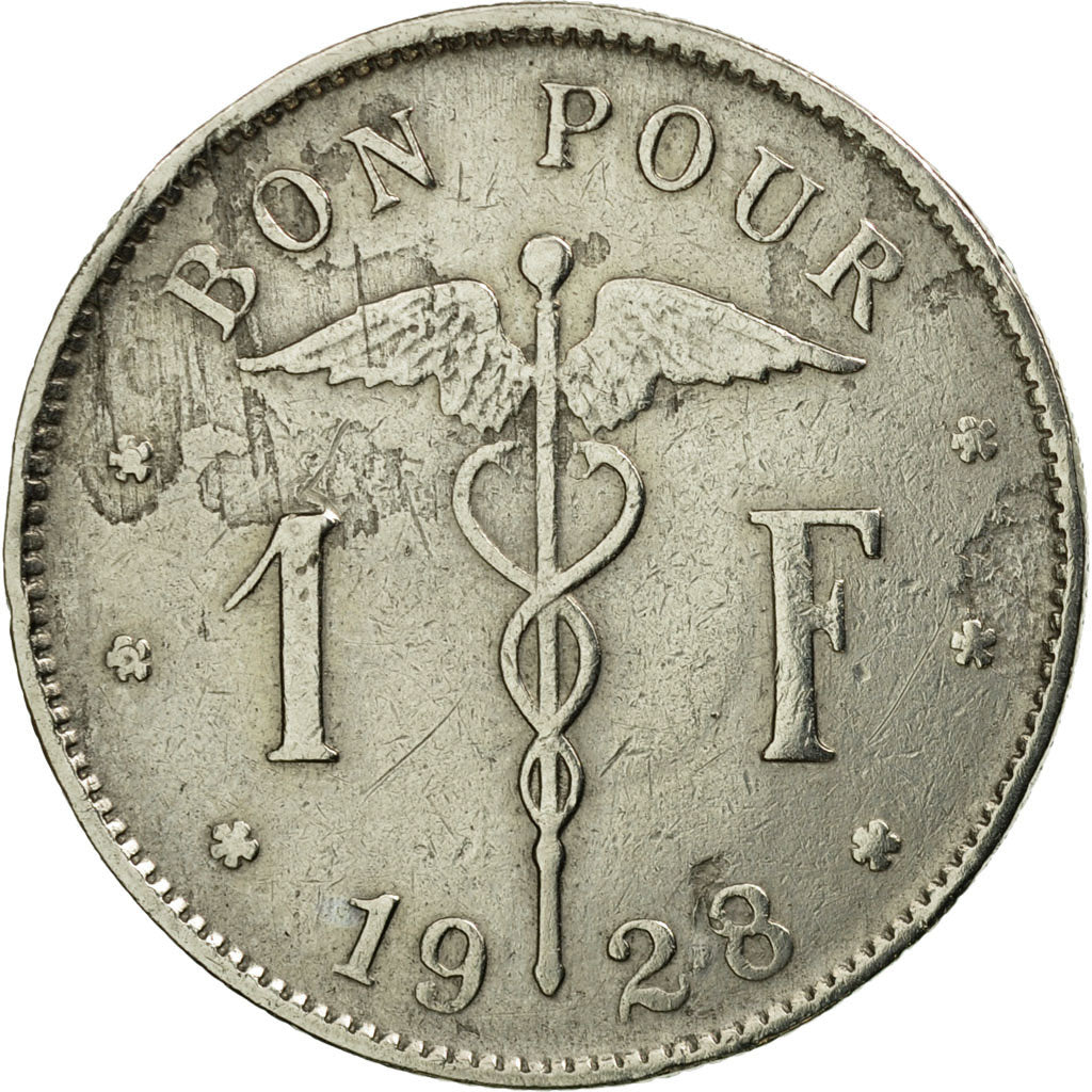 Coin, Belgium, Franc, 1928, F(12-15), Nickel, KM:89