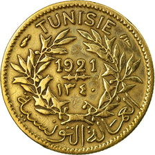 Coin, Tunisia, Anonymous, 50 Centimes, 1921, Paris, VF(30-35), Aluminum-Bronze