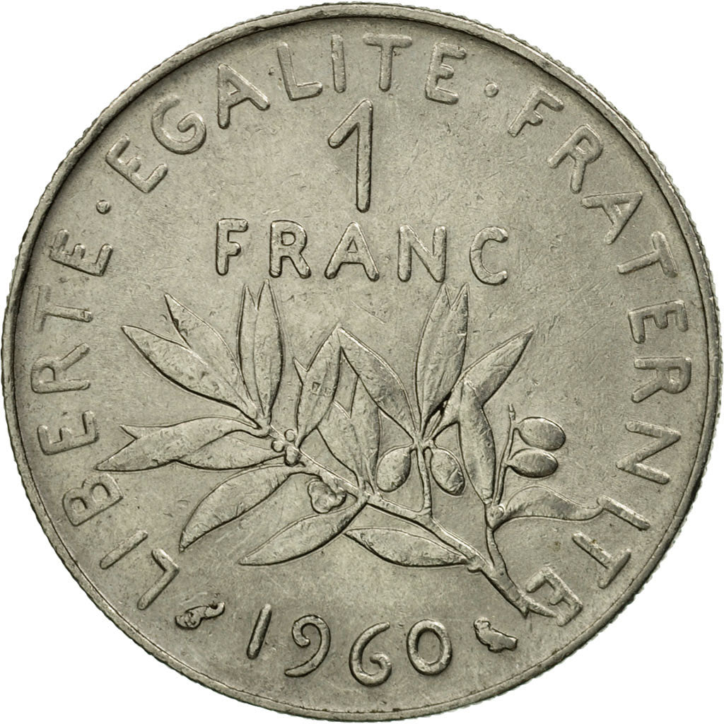 Coin, France, Semeuse, Franc, 1960, Paris, EF(40-45), Nickel, KM:925.1, Le