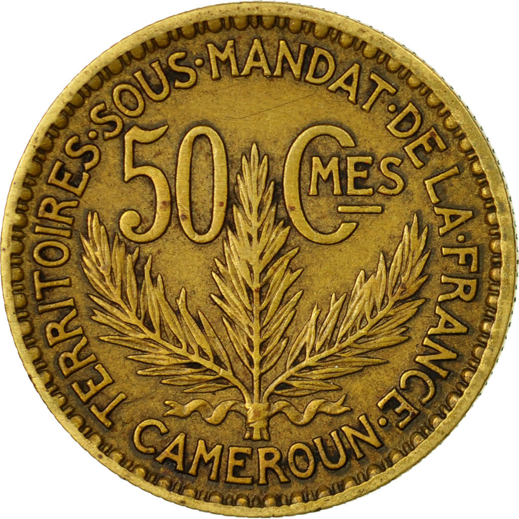 Coin, Cameroon, 50 Centimes, 1924, Paris, EF(40-45), Aluminum-Bronze, KM:1