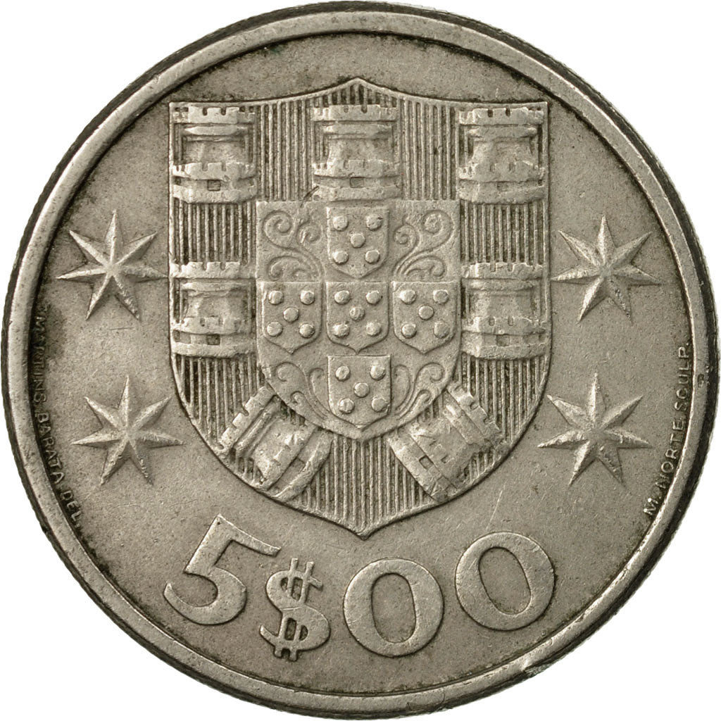 Coin, Portugal, 5 Escudos, 1964, VF(30-35), Copper-nickel, KM:591
