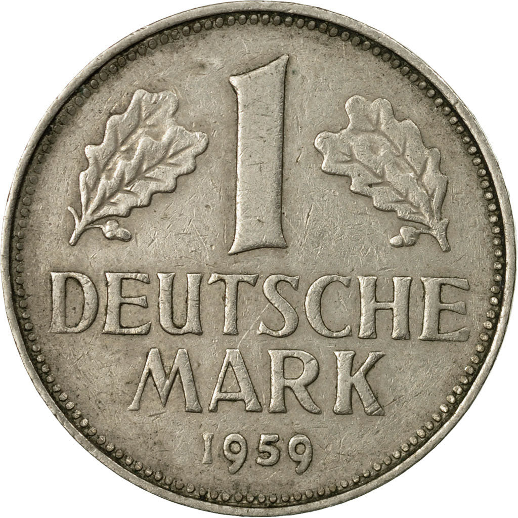 Coin, GERMANY - FEDERAL REPUBLIC, Mark, 1959, Hambourg, EF(40-45)