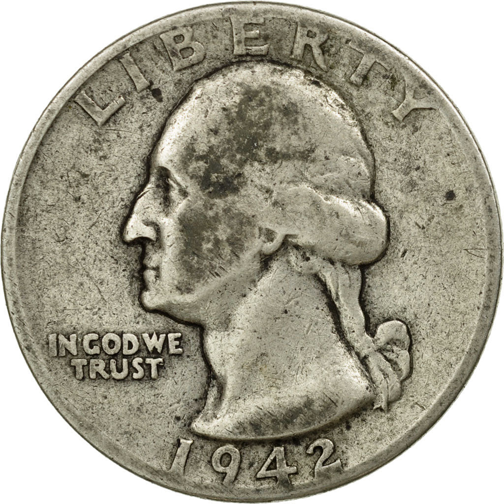 Coin, United States, Washington Quarter, Quarter, 1942, U.S. Mint, Philadelphia