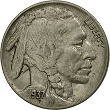 Coin, United States, Buffalo Nickel, 5 Cents, 1937, U.S. Mint, Philadelphia