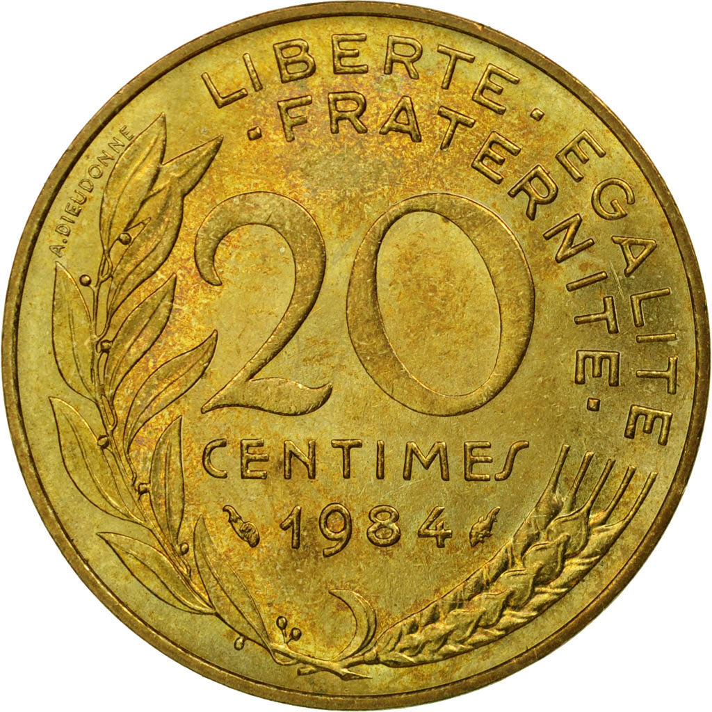 Munten, Frankrijk, Marianne, 20 Centimes, 1984, Paris, PR, Aluminum-Bronze
