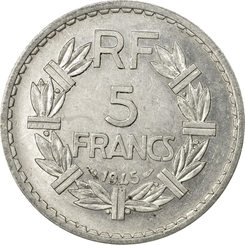Monnaie, France, Lavrillier, 5 Francs, 1945, Paris, TB, Aluminium, KM:888b.1, Le