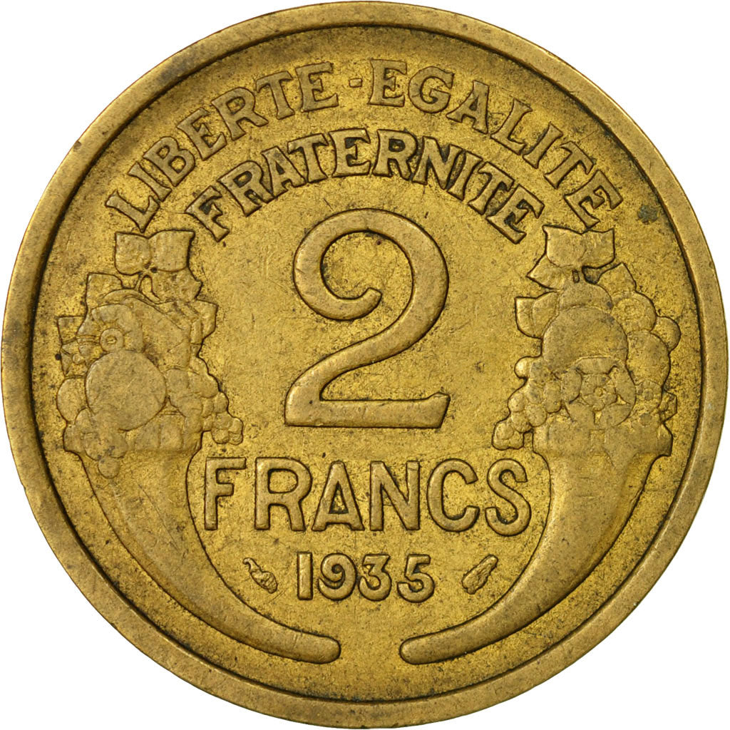 Münze, Frankreich, Morlon, 2 Francs, 1935, Paris, S, Aluminum-Bronze, KM:886