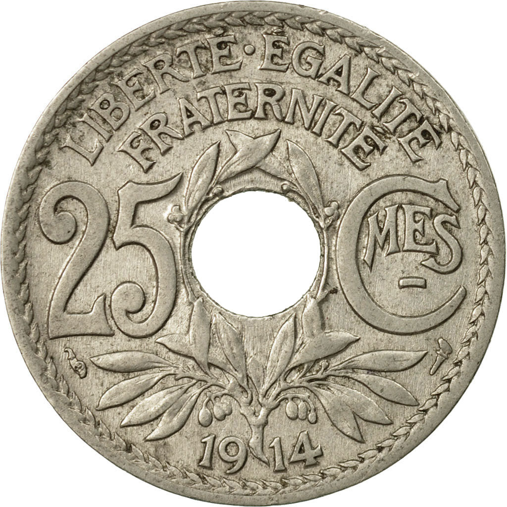 Monnaie, France, Lindauer, 25 Centimes, 1914, TTB, Nickel, KM:867, Le