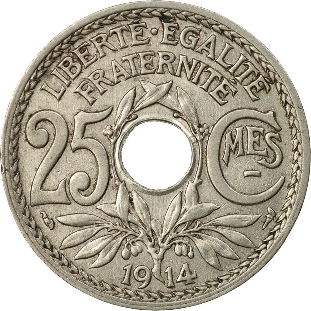 Coin, France, Lindauer, 25 Centimes, 1914, VF(30-35), Nickel, KM:867, Le