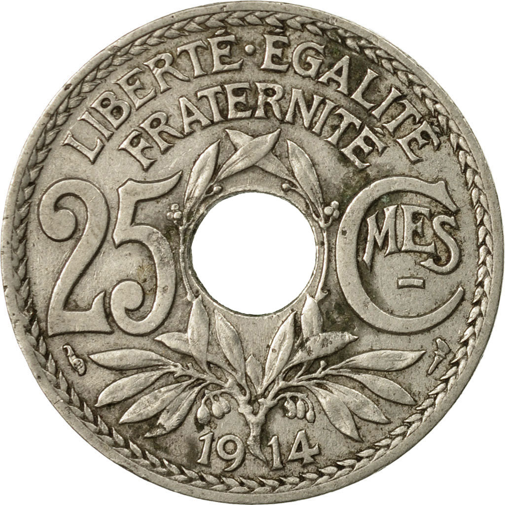Coin, France, Lindauer, 25 Centimes, 1914, VF(20-25), Nickel, KM:867, Le