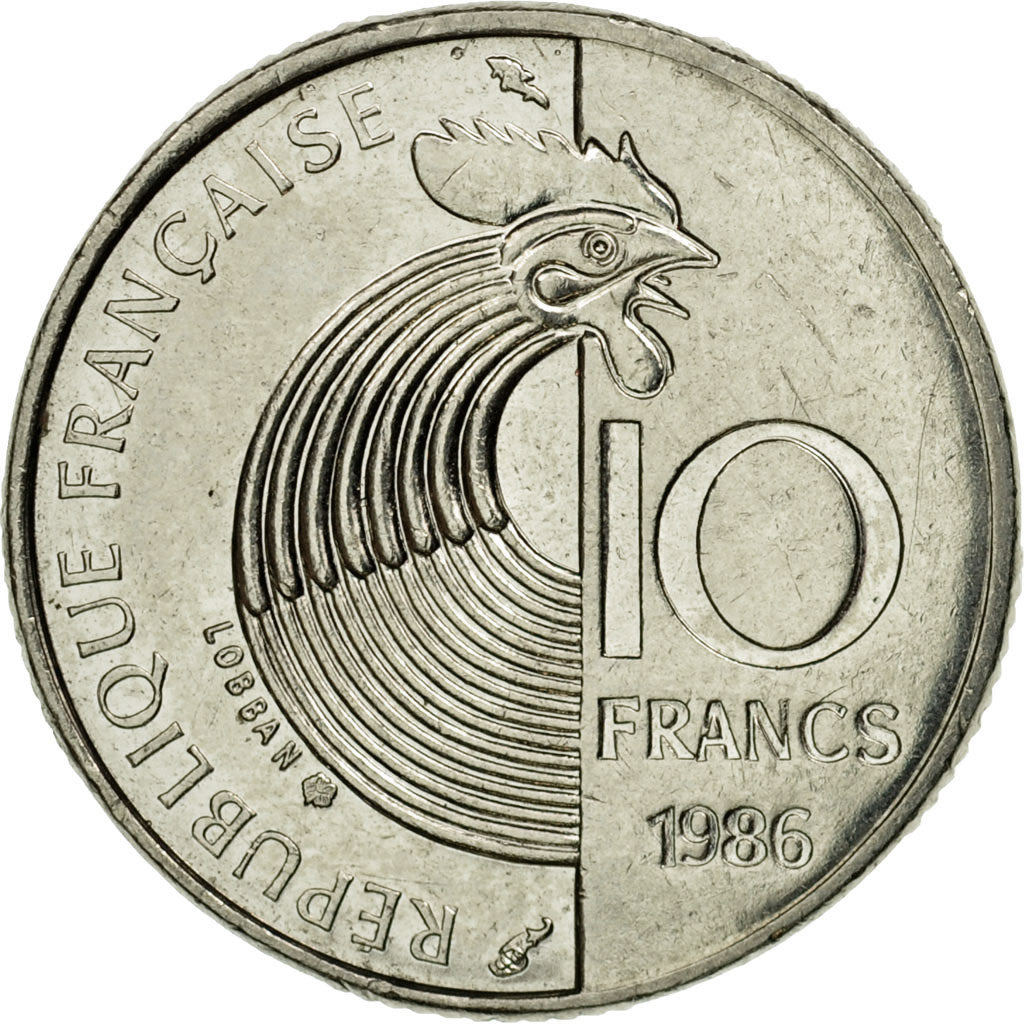 Münze, Frankreich, Schumann, 10 Francs, 1986, Paris, VZ, Nickel, KM:958, Le