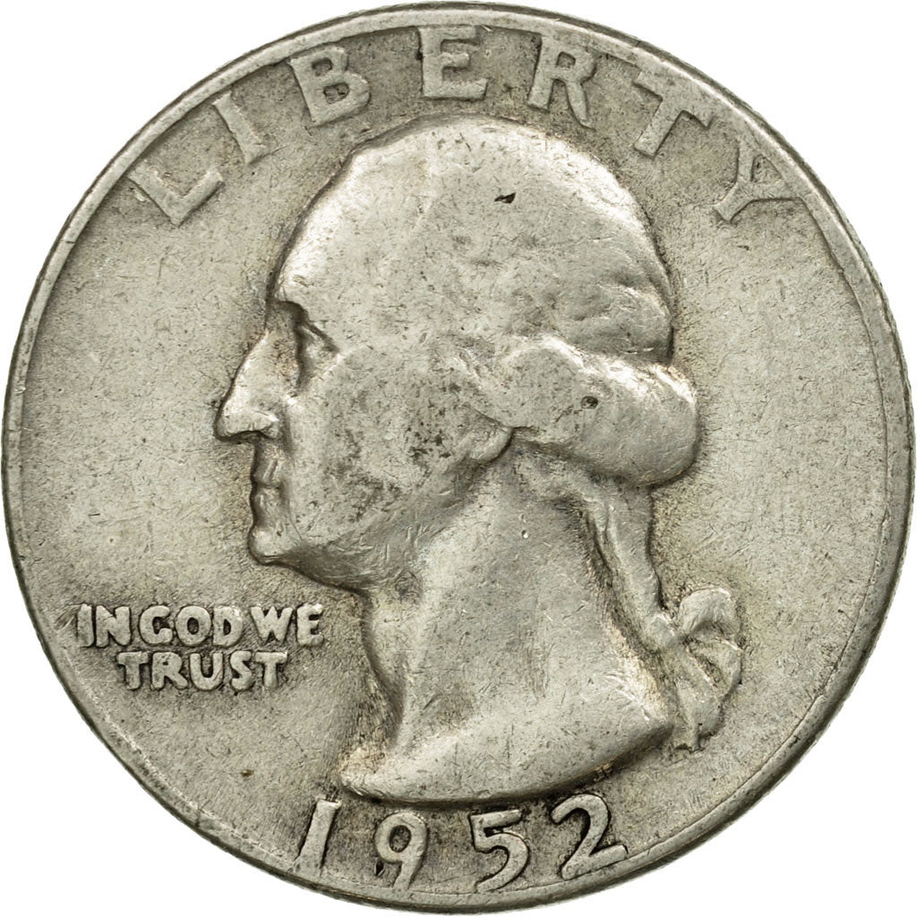 Coin, United States, Washington Quarter, Quarter, 1952, U.S. Mint, Philadelphia