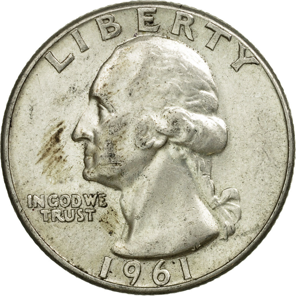 Coin, United States, Washington Quarter, Quarter, 1961, U.S. Mint, Philadelphia