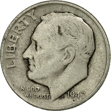 Coin, United States, Roosevelt Dime, Dime, 1947, U.S. Mint, Philadelphia