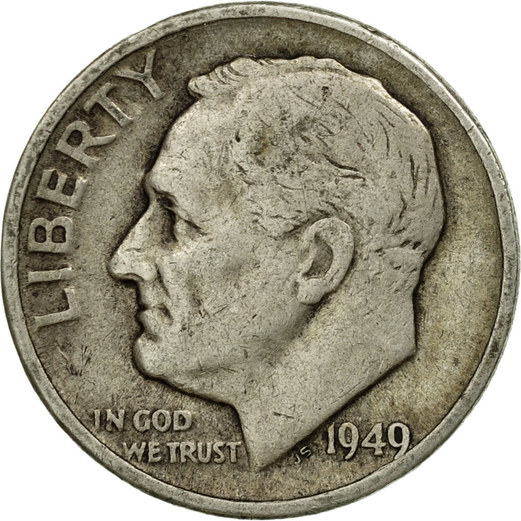Monnaie, États-Unis, Roosevelt Dime, Dime, 1949, U.S. Mint, Philadelphie, TB+