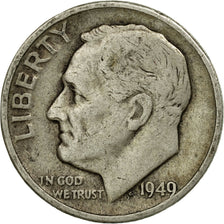 Monnaie, États-Unis, Roosevelt Dime, Dime, 1949, U.S. Mint, Philadelphie, TB+