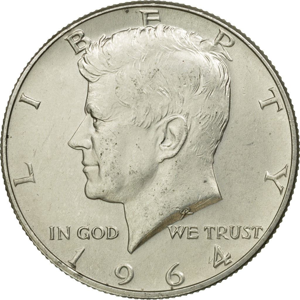 Coin, United States, Kennedy Half Dollar, Half Dollar, 1964, U.S. Mint, Denver