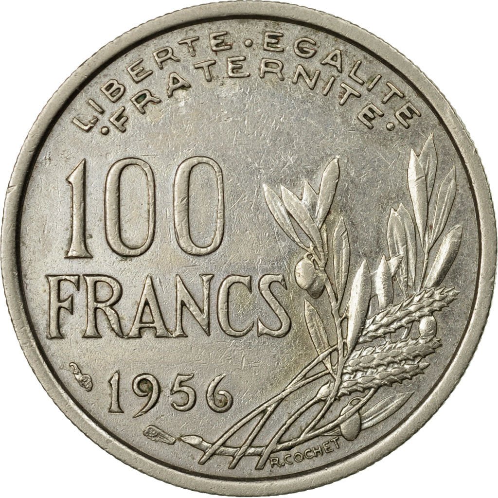 Münze, Frankreich, Cochet, 100 Francs, 1956, SS, Copper-nickel, KM:919.1, Le