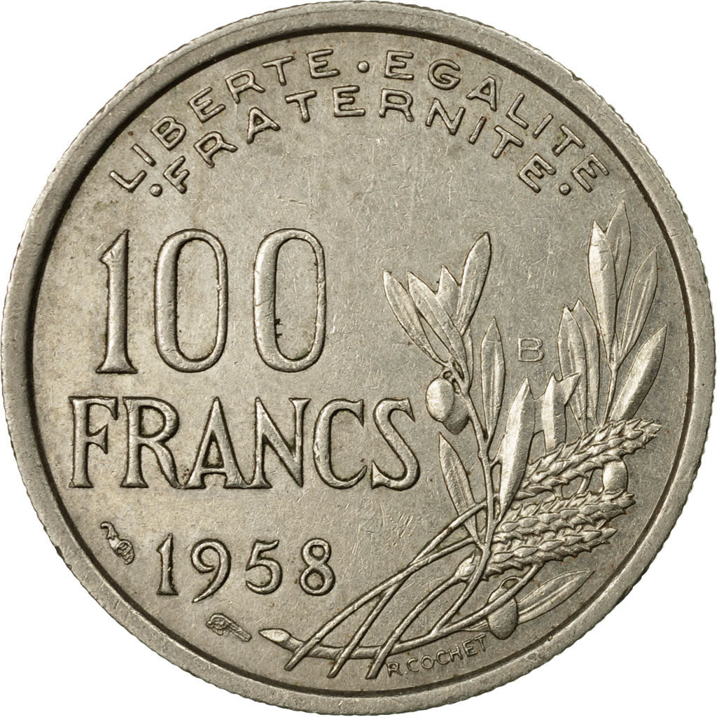 Münze, Frankreich, Cochet, 100 Francs, 1958, Beaumont - Le Roger, SS