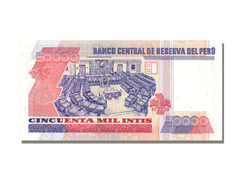 Banknote, Peru, 50,000 Intis, 1988, 1988-06-28, UNC(65-70)