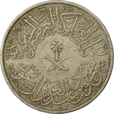 Coin, Saudi Arabia, UNITED KINGDOMS, 4 Ghirsh, 1956/AH1376, VF(30-35)