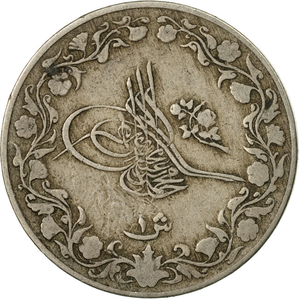 Coin, Egypt, Muhammad V, Qirsh, 1910/AH1327, Misr, EF(40-45), Copper-nickel