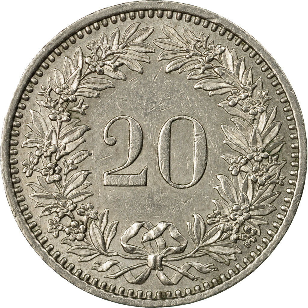Münze, Schweiz, 20 Rappen, 1982, Bern, SS+, Copper-nickel, KM:29a