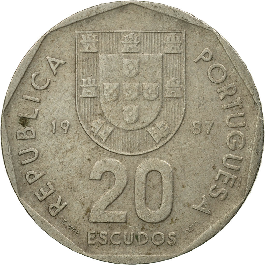 Munten, Portugal, 20 Escudos, 1987, Lisbon, FR, Copper-nickel, KM:634.1