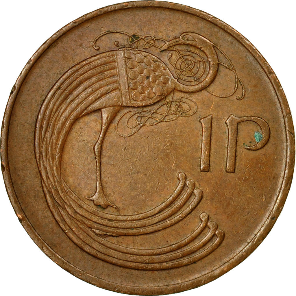Moneta, REPUBLIKA IRLANDII, Penny, 1988, VF(30-35), Miedź platerowana stalą