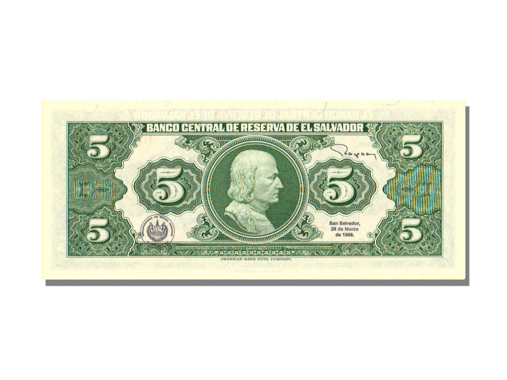 El Salvador, 5 Colones, 1988, 1988-03-17, UNC(65-70)