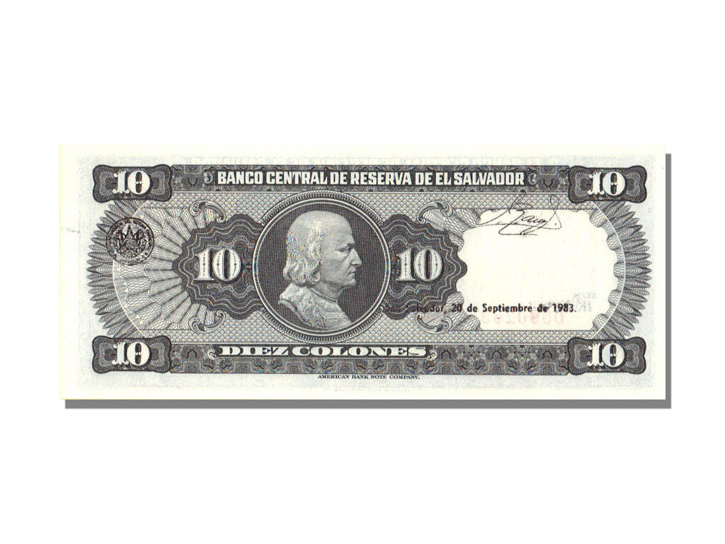 El Salvador, 10 Colones, 1983, KM #135a, 1983-08-25, UNC(65-70), IK