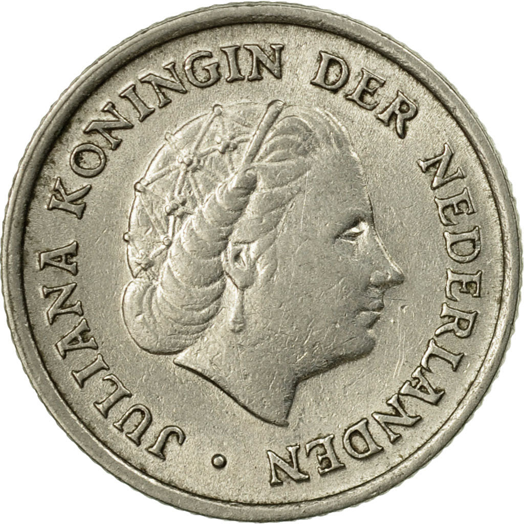 Munten, Nederland, Juliana, 10 Cents, 1958, FR+, Nickel, KM:182