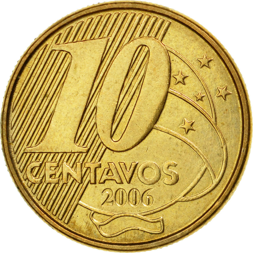 Monnaie, Brésil, 10 Centavos, 2006, SUP, Bronze Plated Steel, KM:649.2