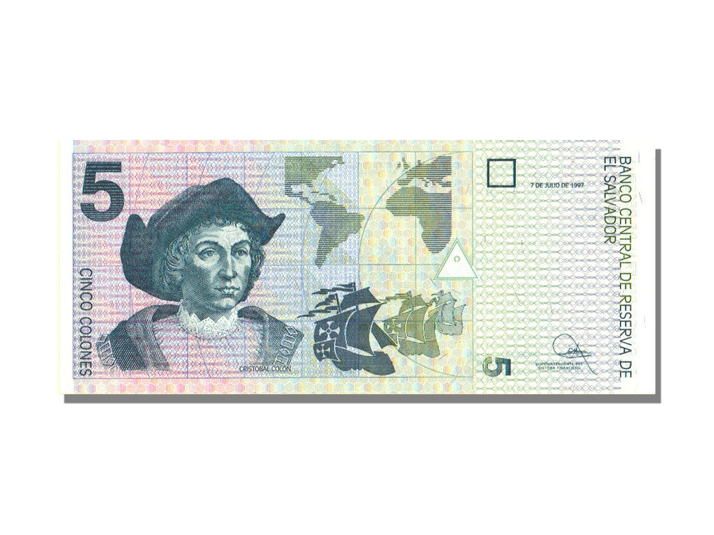 El Salvador, 5 Colones, 1997, 1997-07-07, UNC(65-70)