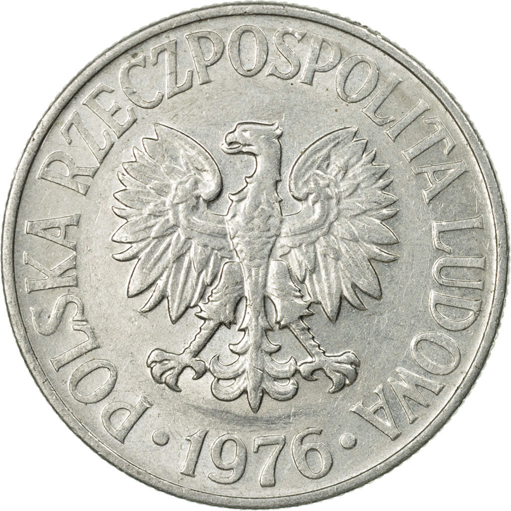 Moneta, Polska, 50 Groszy, 1976, Warsaw, AU(50-53), Aluminium, KM:48.1