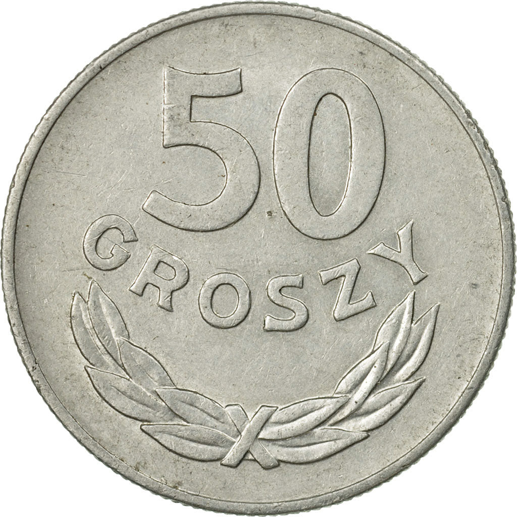 Moneta, Polska, 50 Groszy, 1976, Warsaw, AU(50-53), Aluminium, KM:48.1