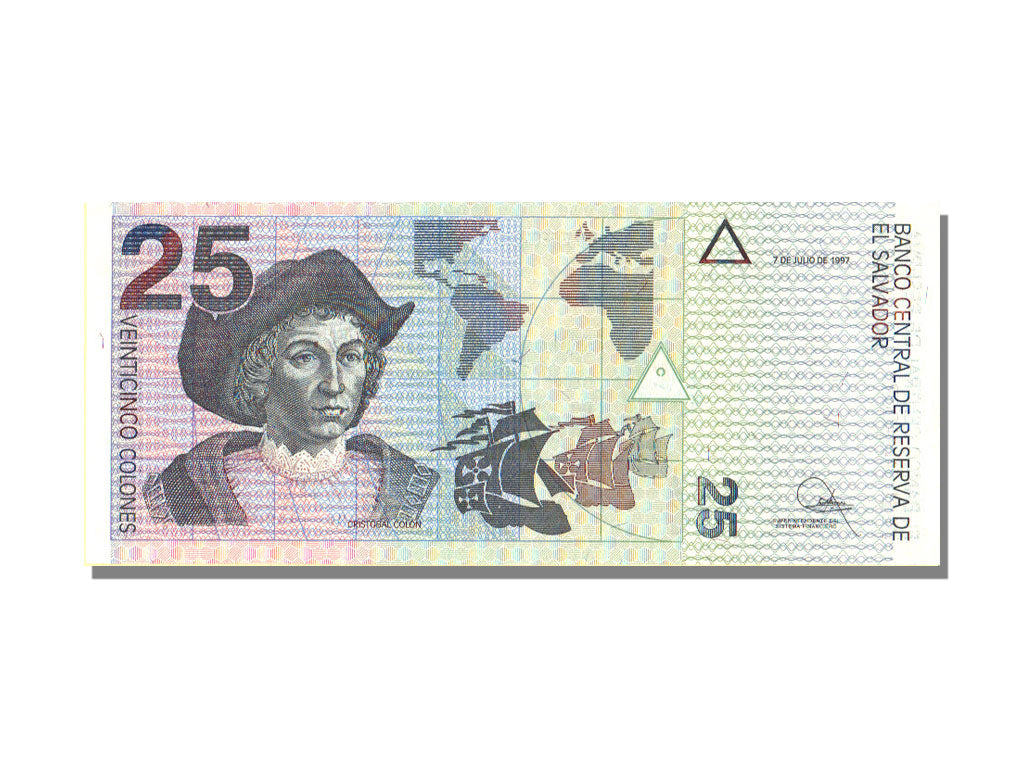 El Salvador, 25 Colones, 1997, 1997-07-07, UNC(65-70)
