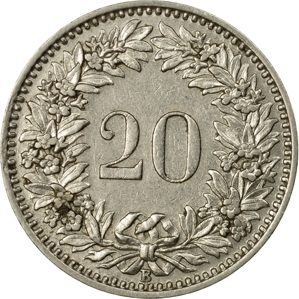 Moneta, Svizzera, 20 Rappen, 1938, Bern, MB+, Nichel, KM:29