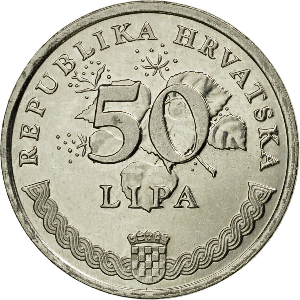 Munten, Kroatië, 50 Lipa, 2006, ZF+, Nickel plated steel, KM:19